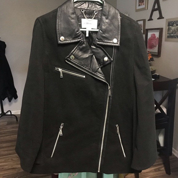BCBGeneration Moto Cape Jacket Black Size Large - Picture 4 of 6